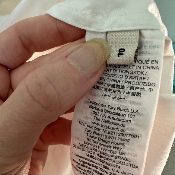 Tory Burch diamond-stitch poplin tunic SZ US 10 - Picture 9 of 12